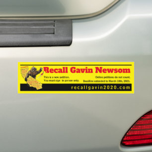Pegatina Para Coche Recall Gavin Newsom 2020 Bumper Sticker