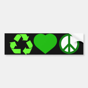 Pegatina Para Coche Recicle el amor y la paz