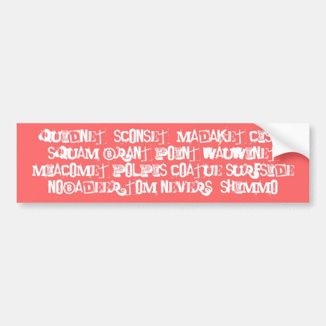 Pegatina Para Coche Reconozca los lugares de Nantucket (Frente)