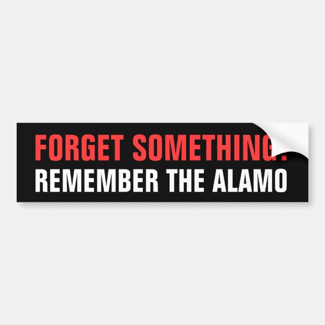 Pegatina Para Coche Recuerde el Álamo (Frente)