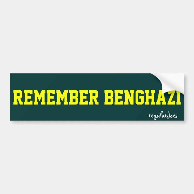 Pegatina Para Coche Recuerde el bumpersticker de Bengasi por los (Frente)