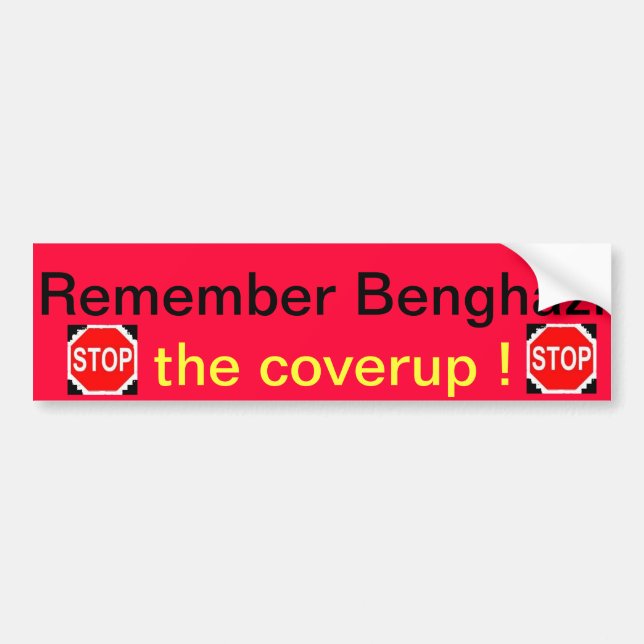 Pegatina Para Coche Recuerde el bumpersticker de Bengasi por los (Frente)