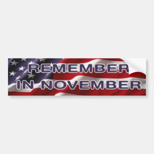 Pegatina Para Coche Recuerde en noviembre Bumpersticker