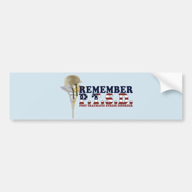 Pegatina Para Coche RECUERDE P.T.S.D. Bumpersticker (Frente)