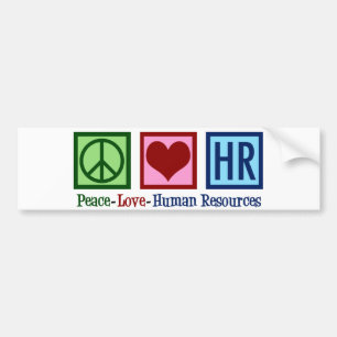 Pegatina Para Coche Recursos Humanos Paz Amor HR