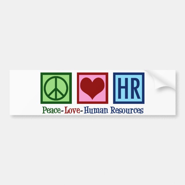 Pegatina Para Coche Recursos humanos Paz Amor RHH (Frente)