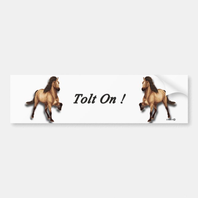 Pegatina Para Coche Red Dun Islandés (Frente)