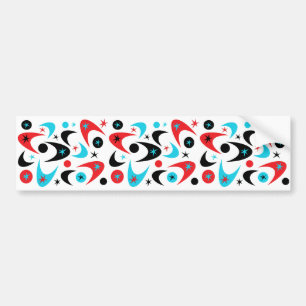 Pegatina Para Coche Red Retro Negro y Aqua Starburst Boomerang