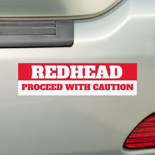 PEGATINA PARA COCHE REDHEAD, PROCEDA CON PRECAUCIÓN (en coche)