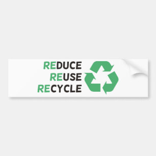 Pegatina Para Coche ¡Reduzca, reutilice, recicle los productos y los