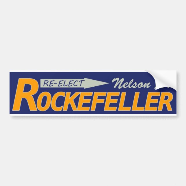 Pegatina Para Coche Reelección de Nelson Rockefeller 1970 Bumper Stick (Frente)