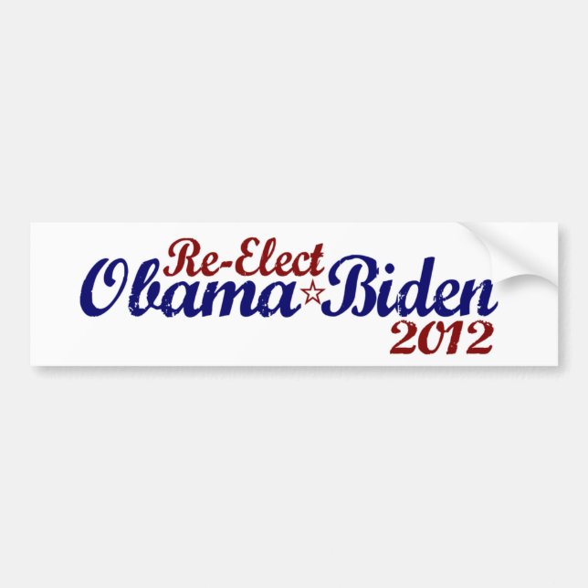 Pegatina Para Coche Reelija a Obama Biden 2012 (Frente)
