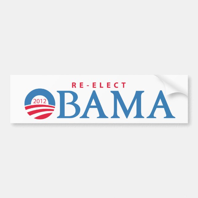 Pegatina Para Coche Reelija a presidente Obama Bumpersticker 2012 (Frente)