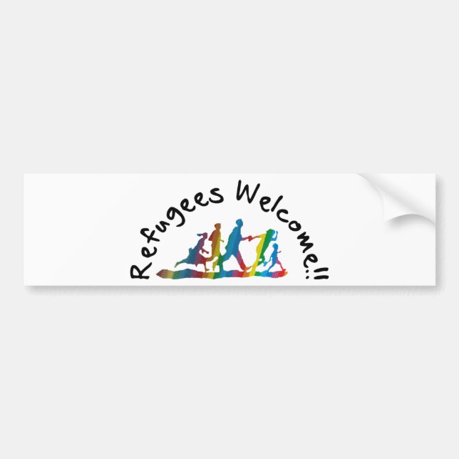 Pegatina Para Coche Refugees Welcome (Frente)