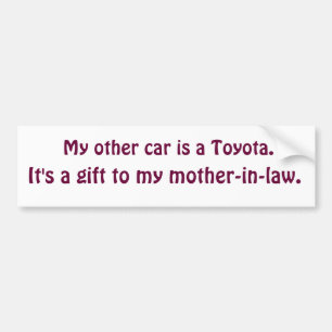 Pegatina Para Coche Regalo de la suegra de Toyota