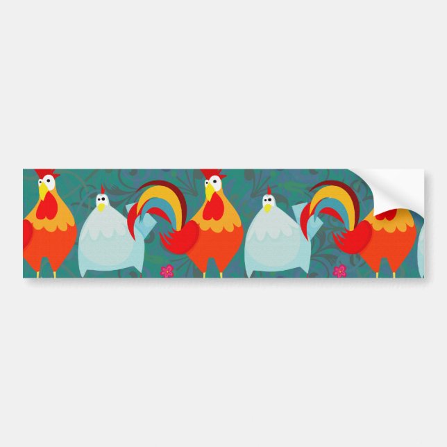 Pegatina Para Coche Regalos enrrollados del animal del campo de pollo (Frente)