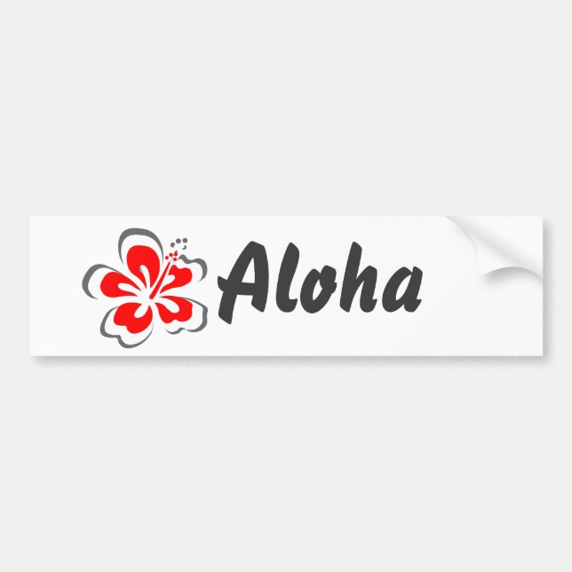 Pegatina Para Coche Regalos rojos del tema de Hawaii del hibisco (Frente)