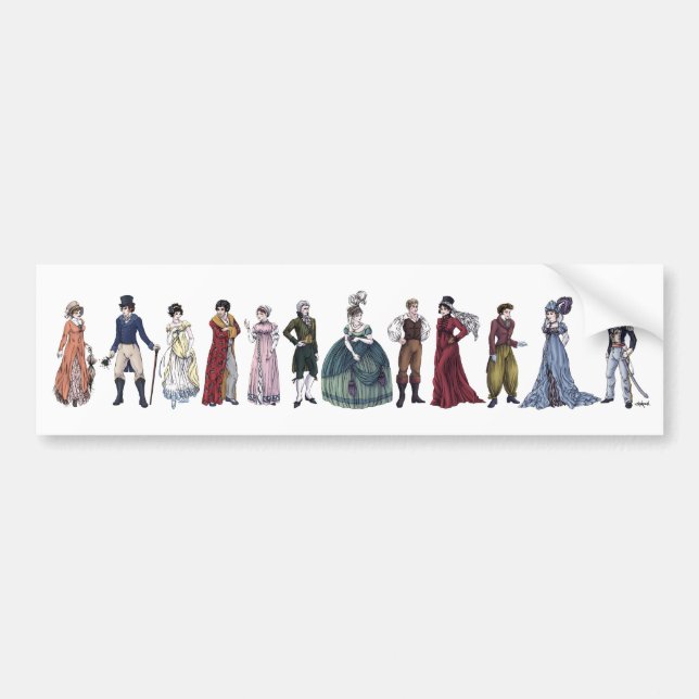 Pegatina Para Coche Regency Fashion Jane Austen Bumper Sticker (Frente)
