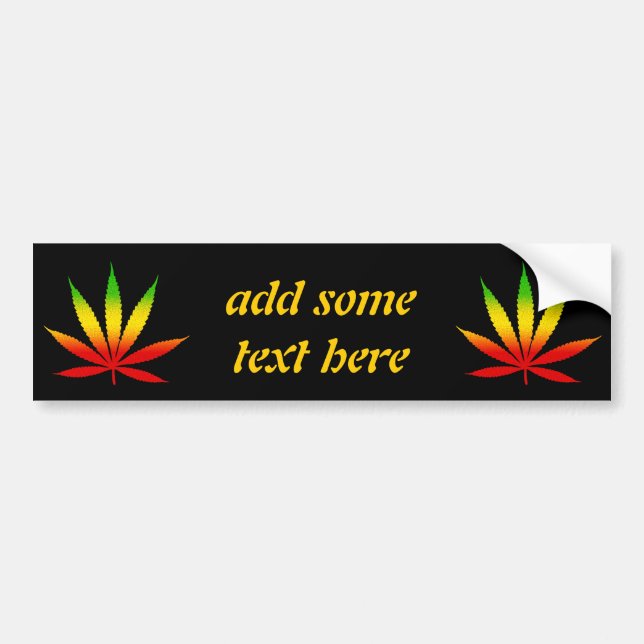 Pegatina Para Coche Reggae Rasta Jamaiquino Leaf Rastafari (Frente)