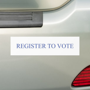 Pegatina Para Coche Regístrate para votar en blanco y azul