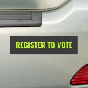 Pegatina Para Coche Regístrate para votar verde neón moderno y gris