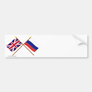 Pegatina Para Coche Reino Unido y banderas cruzadas Rusia