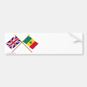 Pegatina Para Coche Reino Unido y banderas cruzadas Senegal
