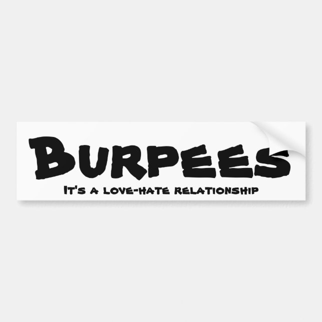 Pegatina Para Coche Relación del amor/del odio de Burpees (Frente)
