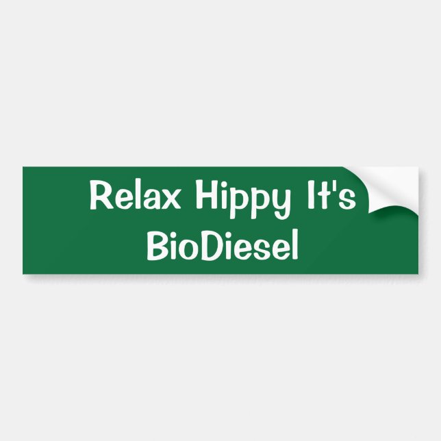 Pegatina Para Coche Relaje al hippy que es biodiesel (Frente)