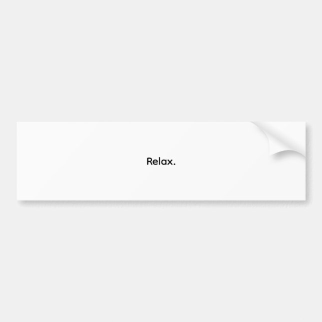Pegatina Para Coche Relax. Minimalist Bumper Sticker (Frente)