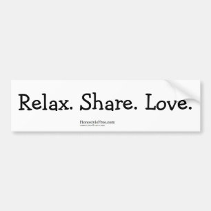 Pegatina Para Coche Relax Share Love bumper sticker en negro
