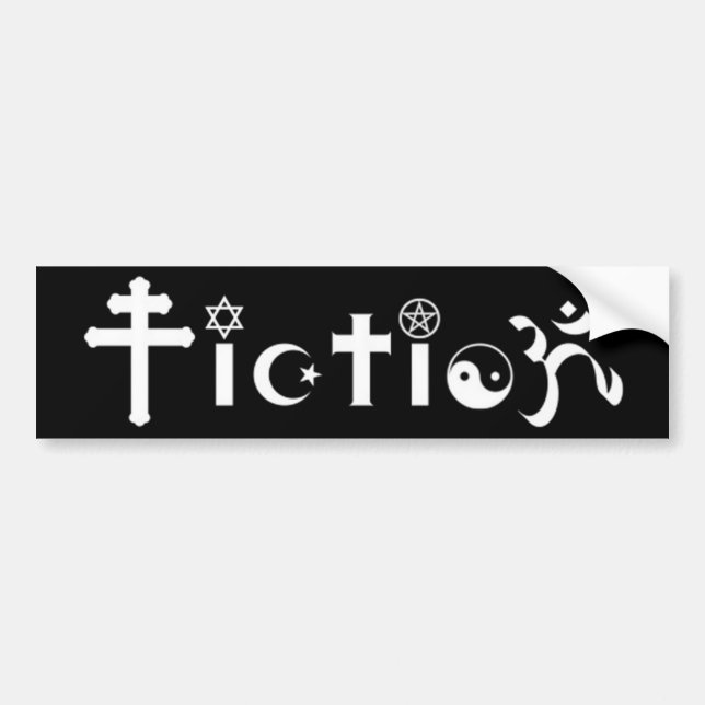 Pegatina Para Coche Religión = ficción (negro) (Frente)