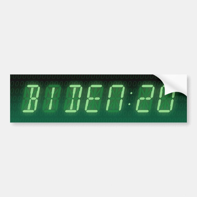 Pegatina Para Coche Reloj digital Joe Biden 2020 (Frente)