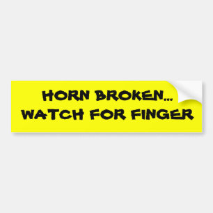 PEGATINA PARA COCHE ¡… RELOJ ROTO CUERNO PARA EL DEDO BUMPERSTICKER