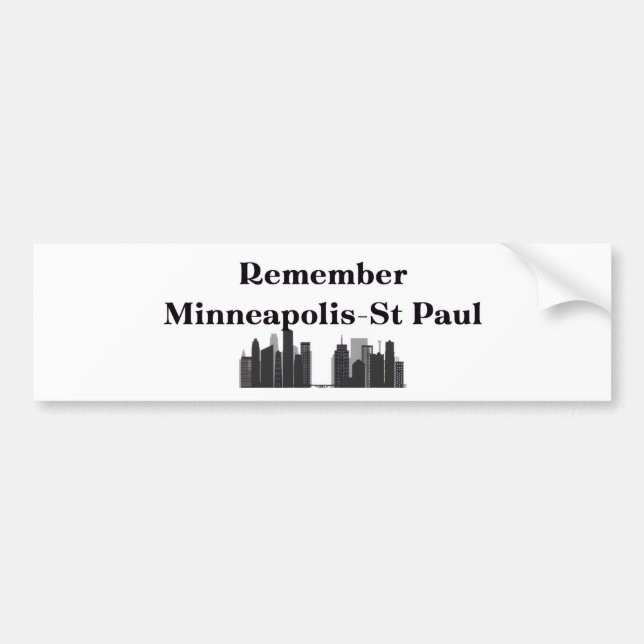 Pegatina Para Coche Remember Minneapolis & St. Paul (Frente)