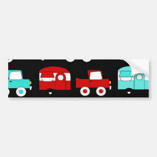 Pegatina Para Coche Remolque de camping Retro Carros Vintage Turquesa
