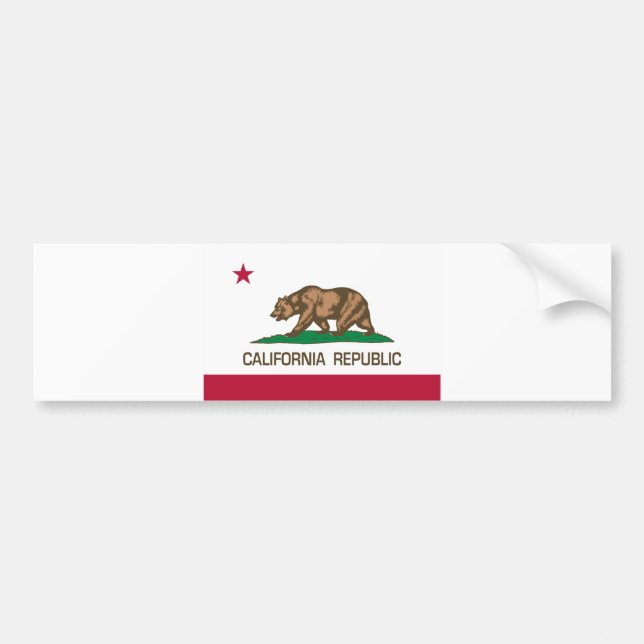 Pegatina Para Coche República de California (bandera del estado) (Frente)