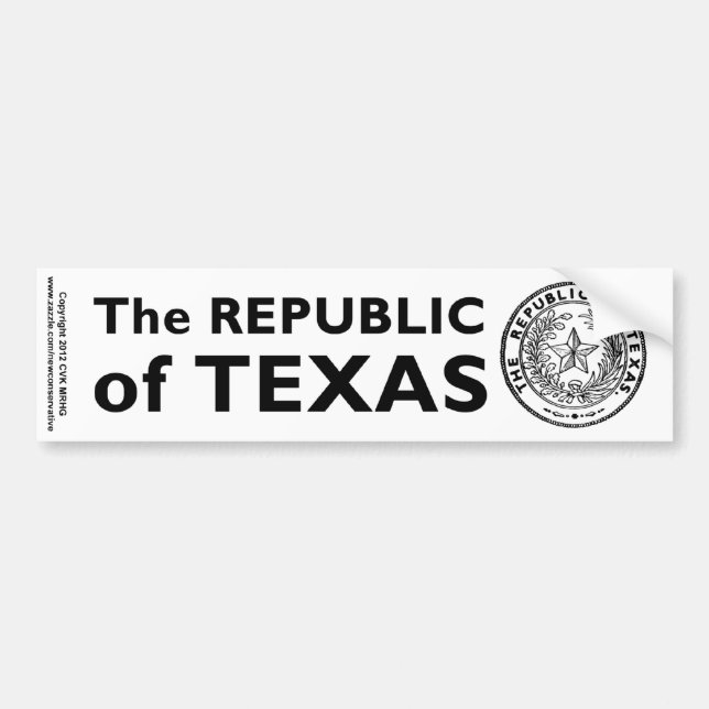 Pegatina Para Coche República Secede de Texas (Frente)