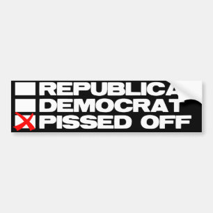 Pegatina Para Coche Republicano - Demócrata - Pissed apagado