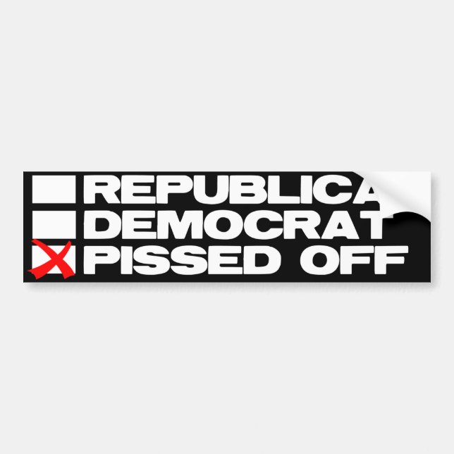 Pegatina Para Coche Republicano - Demócrata - Pissed apagado (Frente)