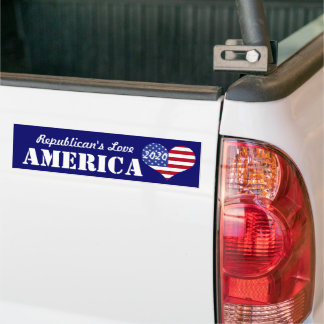 Pegatina Para Coche Republicanos Aman América-Bandera en Forma de Cora