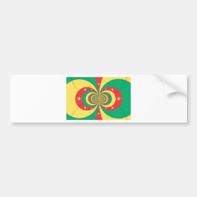 Pegatina Para Coche République du Cameroun, estrella de cinco puntas (Frente)