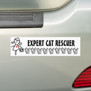 Pegatina Para Coche Rescatador de gatos experto