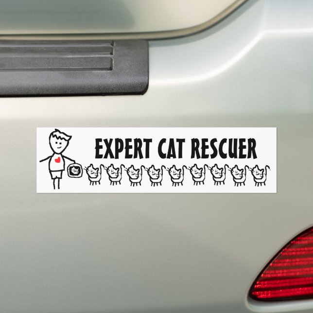 Pegatina Para Coche Rescatador de gatos experto (en coche)