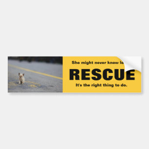 PEGATINA PARA COCHE RESCATE ANIMAL BUMPERSTICKER