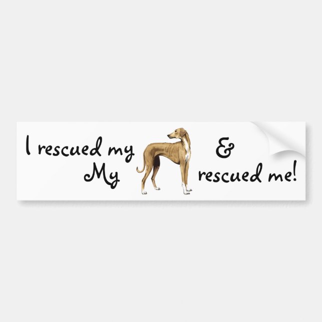 Pegatina Para Coche Rescue Azawakh (Frente)