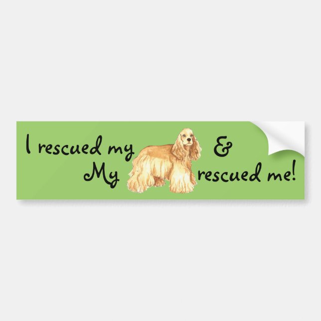 Pegatina Para Coche Rescue Cocker Spaniel Bumper Sticker (Frente)