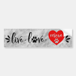 Pegatina Para Coche Rescue Dog - Live Love Rescue Red