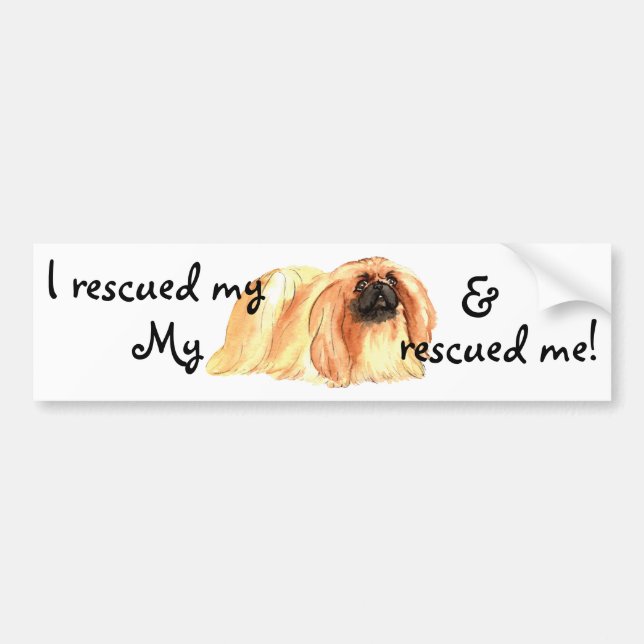 Pegatina Para Coche Rescue Pekingese (Frente)