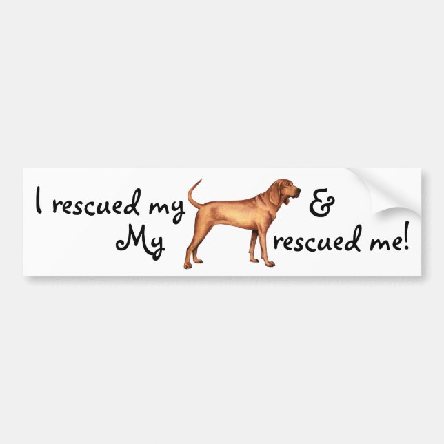 Pegatina Para Coche Rescue Redbone Coonhound (Frente)